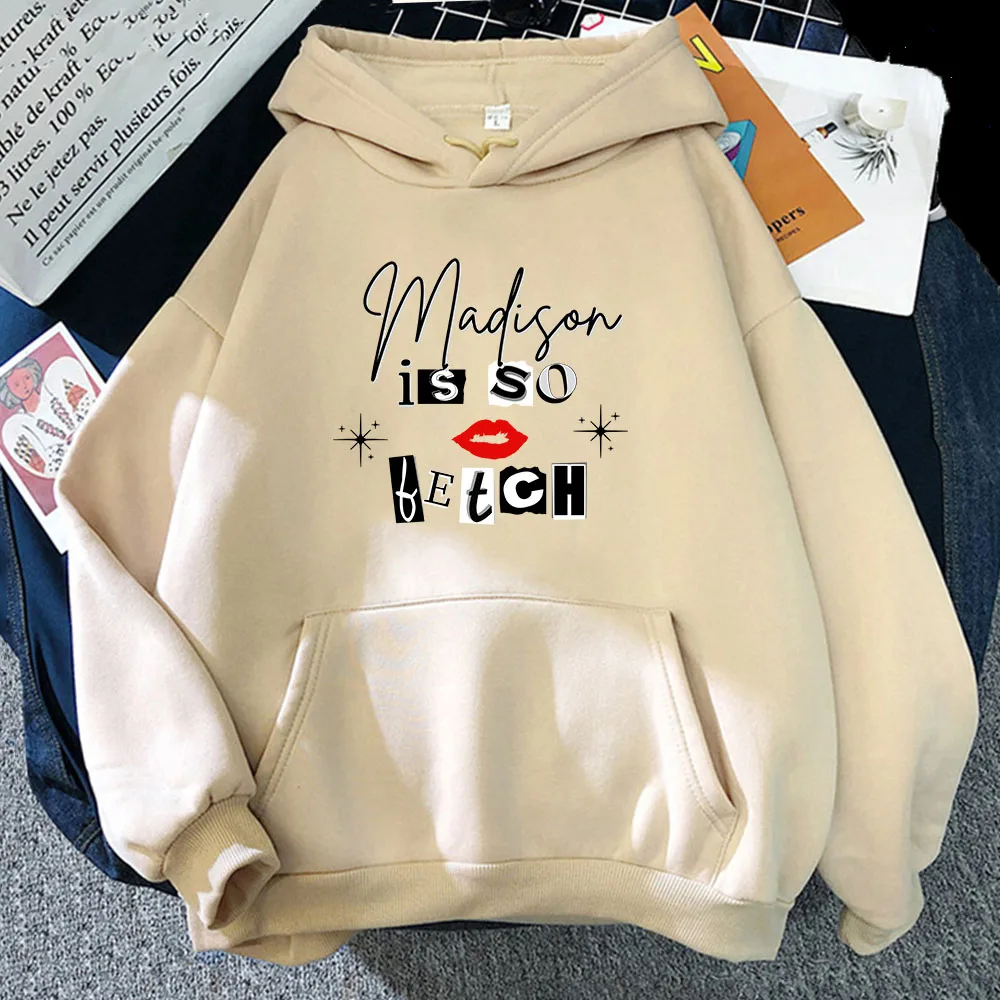 

Movie MeanGirls Is So Fetch Hoodies Long Sleeve Women Casual Sweatshirt with Pocket Cartoon Graphic Printing Sudaderas Harajuku