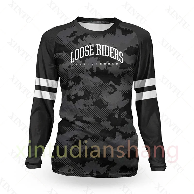 Camiseta técnica holgada para mujer 2022, de manga larga, para enduro, bicicleta de montaña, transpirable, de secado rápido, ropa deportiva para BMX, DH y motocross