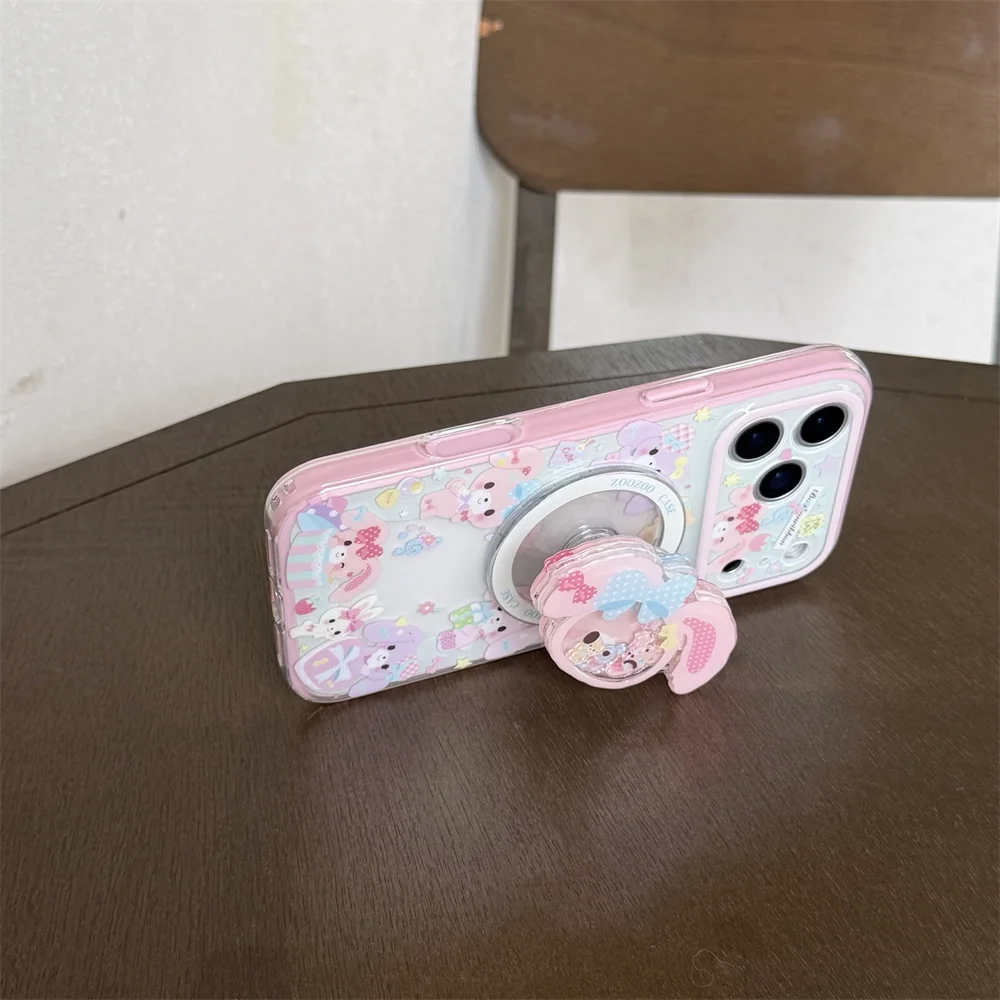Kawaii Dessert Rabbit Magnetic Phone Case | Cute MagSafe Stand Cover