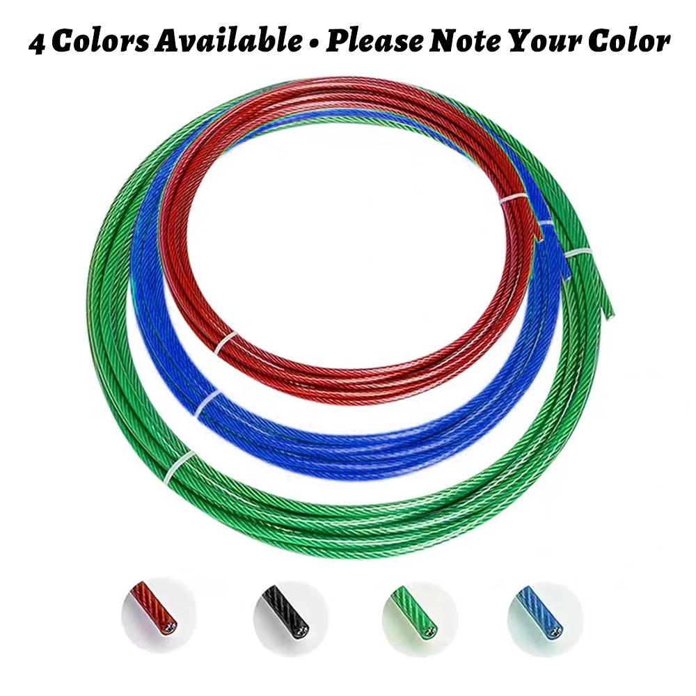 PVC 코팅 304 스테인리스 스틸 와이어 로프 1-6mm 5-100M 4가지 색상: 검정/빨강/파랑/녹색 (리깅, 서스펜션, 빨랫줄용)