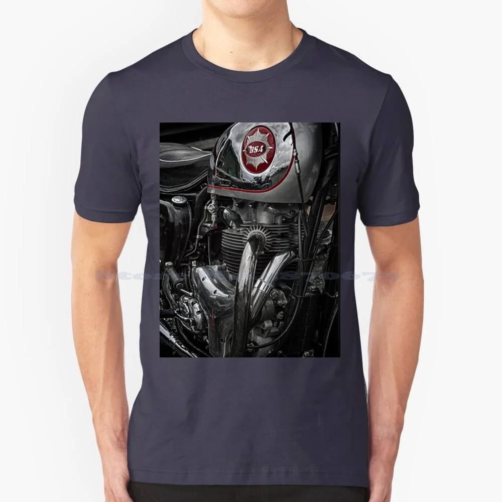 Maglietta A10 100% Cotone Tee 1960 British Moto Bike Bsa Vincent Indian Twin Matchless Ajs