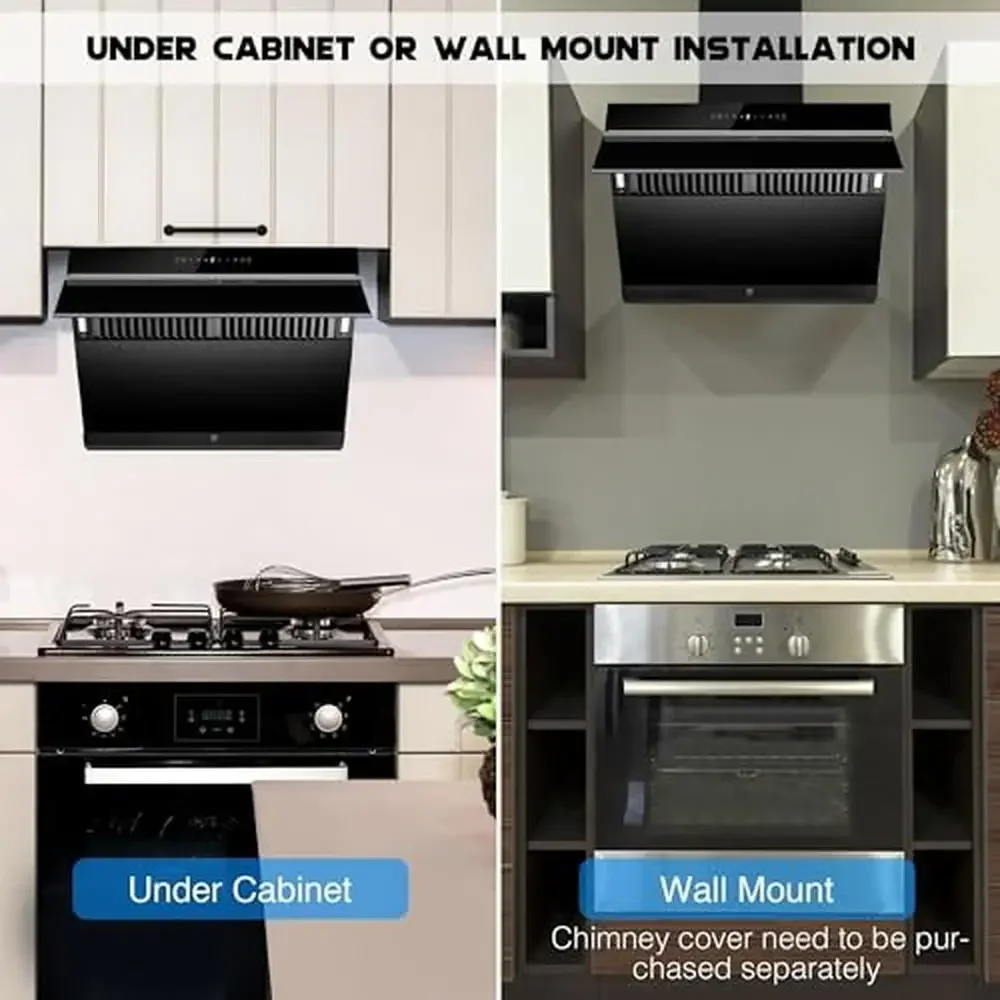 30 inch Under Cabinet Range Hood with 900 CFM Copper Motor Auto-cleaning & Gesture Touch Control Wall Mount Kitchen Hood