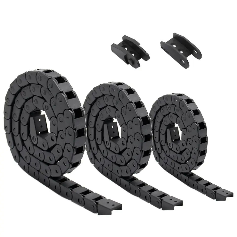1 Meter Plastic Cable Chain 1M Wire Carrier Drag Chain With End Connector Chains for CNC Router Machine CNC Cable Channel image 1