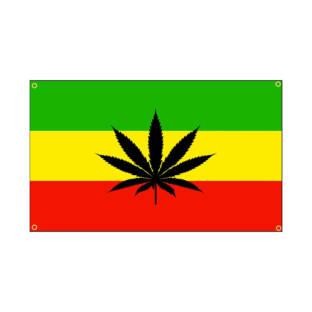 Drapeau De La Jamaique Vert Jaune Rouge Bannière De Drapeau À Feuilles Colorées De La Jamaïque Rasta Reggae, Bande  Rock De Musique, 3x5 Pieds 90x150cm - Drapeaux, Bannières Et Accessoires -  AliExpress