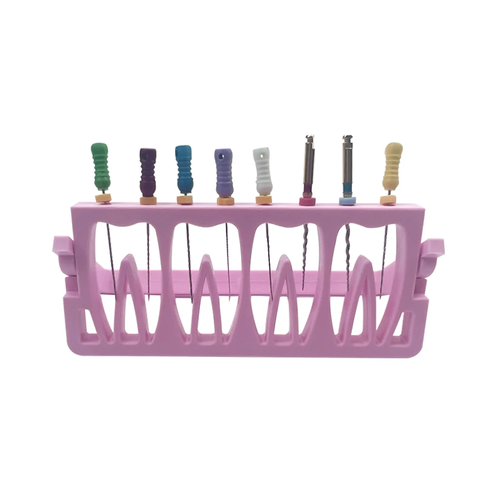 Endo Files Holder 8 Holes Dental Endodontic Files Drill Stand Root Canal File Block Stand Storage Rack Endo Tray Organizer Box Storage Box