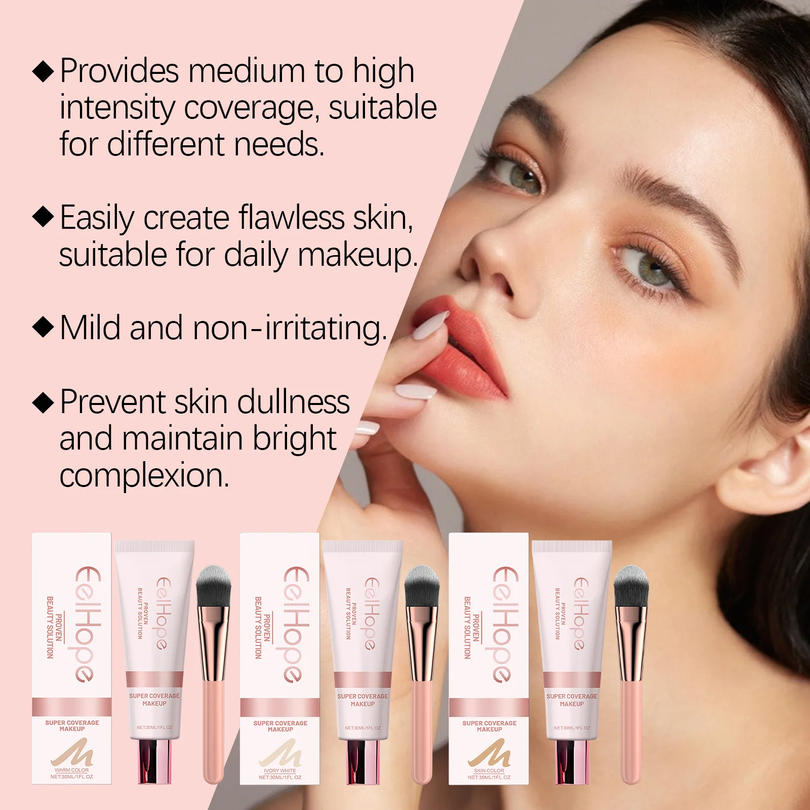 Concealer Face Foundation Liquid Long Lasting Waterproof Moisturize Oil Control Full Coverage Face Makeup Professional Cosmetics 6