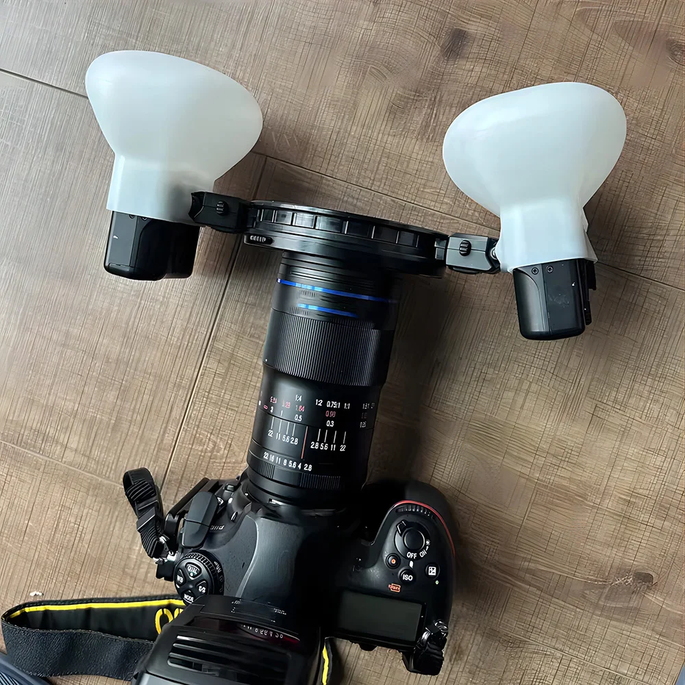 2pcs DIY 실리콘 소프트박스 치과용 매크로 플래시 디퓨저 Nikon R1C1 용 자연광 Yongnuo YN24EX Godox MF12 카메라 액세서리