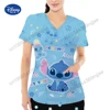 2024 Summer New Cartoon Pattern Double Pocket V-Neck Design Style and Y2k Style for Women T-Shirt Anime T-Shirts Womens Clothes 1