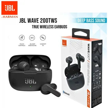 Original HK version JBL Wave 200TWS Bluetooth 5.0 Earphones W200TWS True Wireless Stereo Earbuds Deep Bass Sound Sports headset