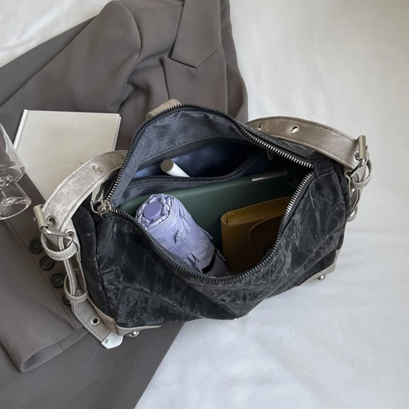 Vintage Luxury Design Fashion Handbags Aesthetic Patchwork All Match Shoulder Bag Casual Streetwear Trendy Crossbody Bags