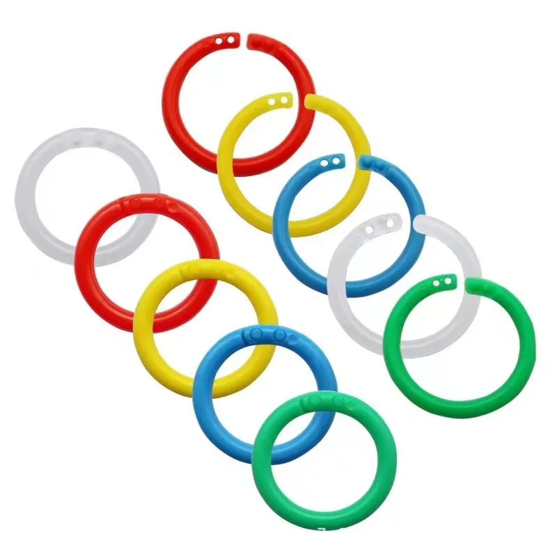 Plastic Ring Binder 15/20/28/32/40mm DIY Albums Circle King Ring Opening Loose-leaf Book Hoops Office Binding Supplies 50 Pcs plastic binding rings,metal ring binder,metal binder ring,book binding supplies