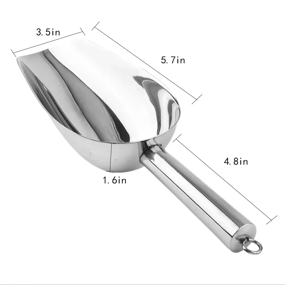 Stainless Steel Ice Scoop Candy Ice Scraper Buffet Bar Food Measuring Scoop Shovel Flour Dry Goods Shovel Kitchen Gadget,ice cream scoop,ice shovel scoop,ice cube scoop