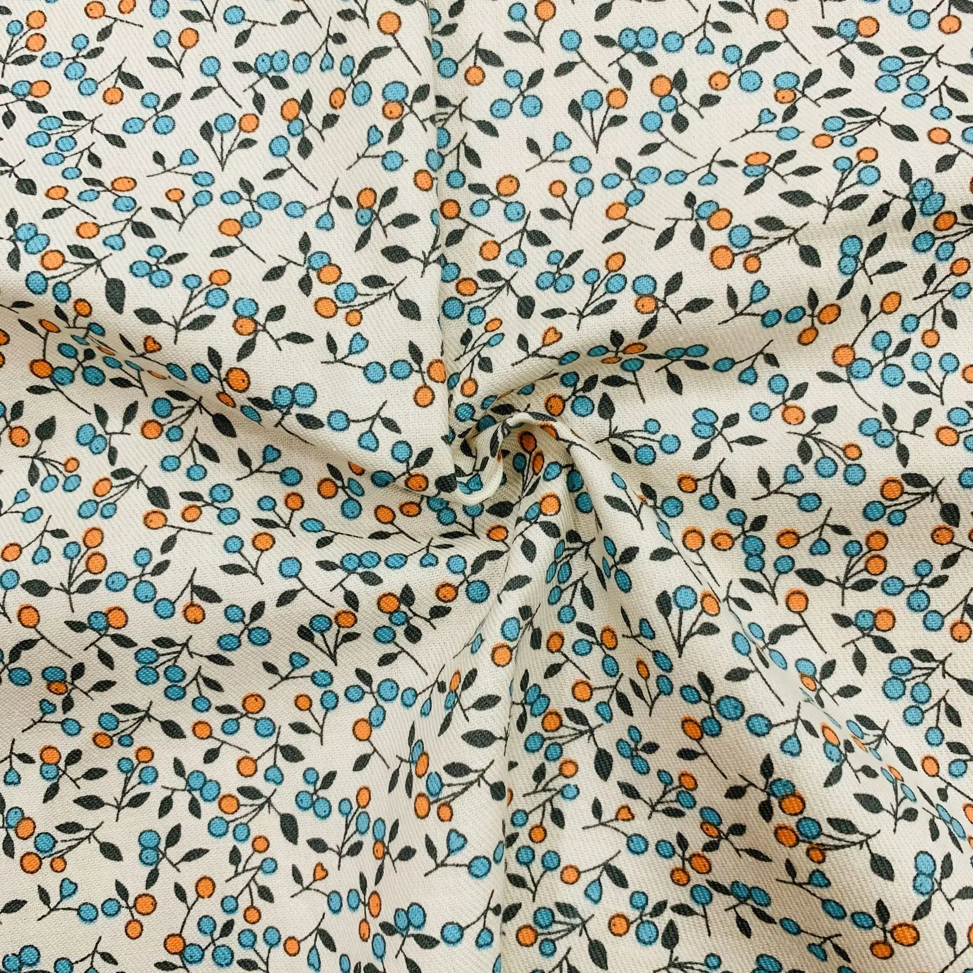 Cotton Candy Flower Heart Printing Fabric Small Fragments Women's Clothing Children's Wear Sanding Pulling Twill 50 Pieces Quali