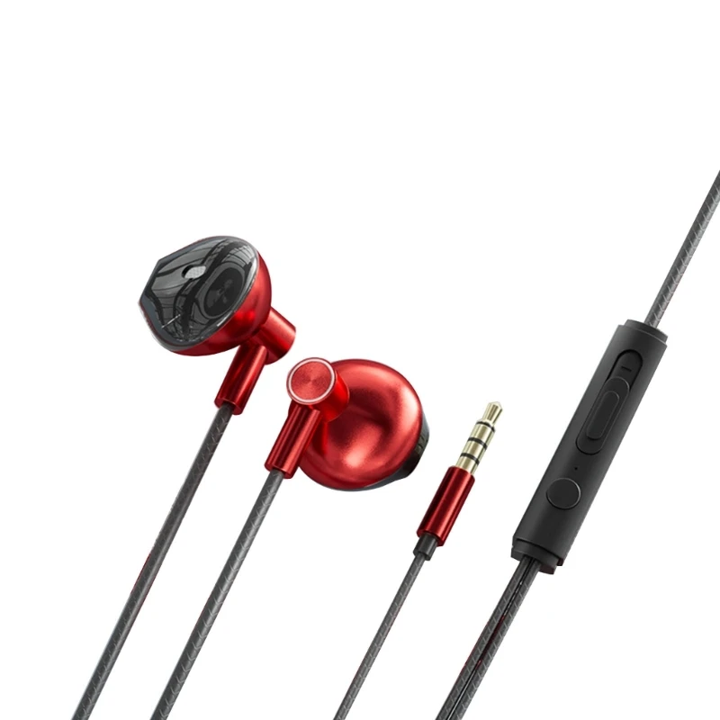 Wired Headphones Heavy Bass In Ear Headphone with Microphone Mobile Earbuds Wire Game Headset 3.5mm/Type-C