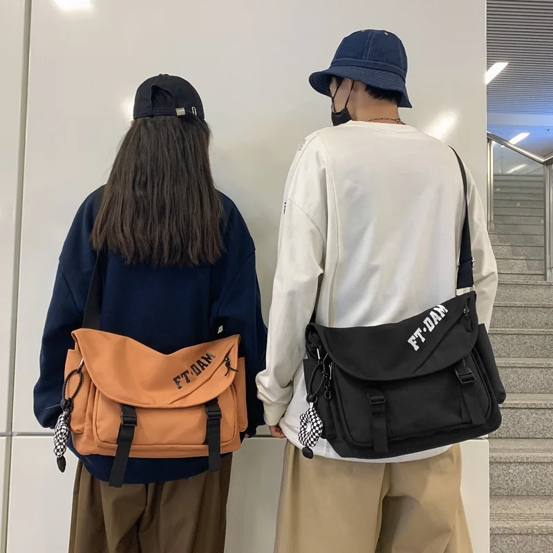 Crossbody Bag Unisex Trendy Design Large Capacity Student Backpack Sports Fitness Leisure All-match Shopping Square Satchel Bags