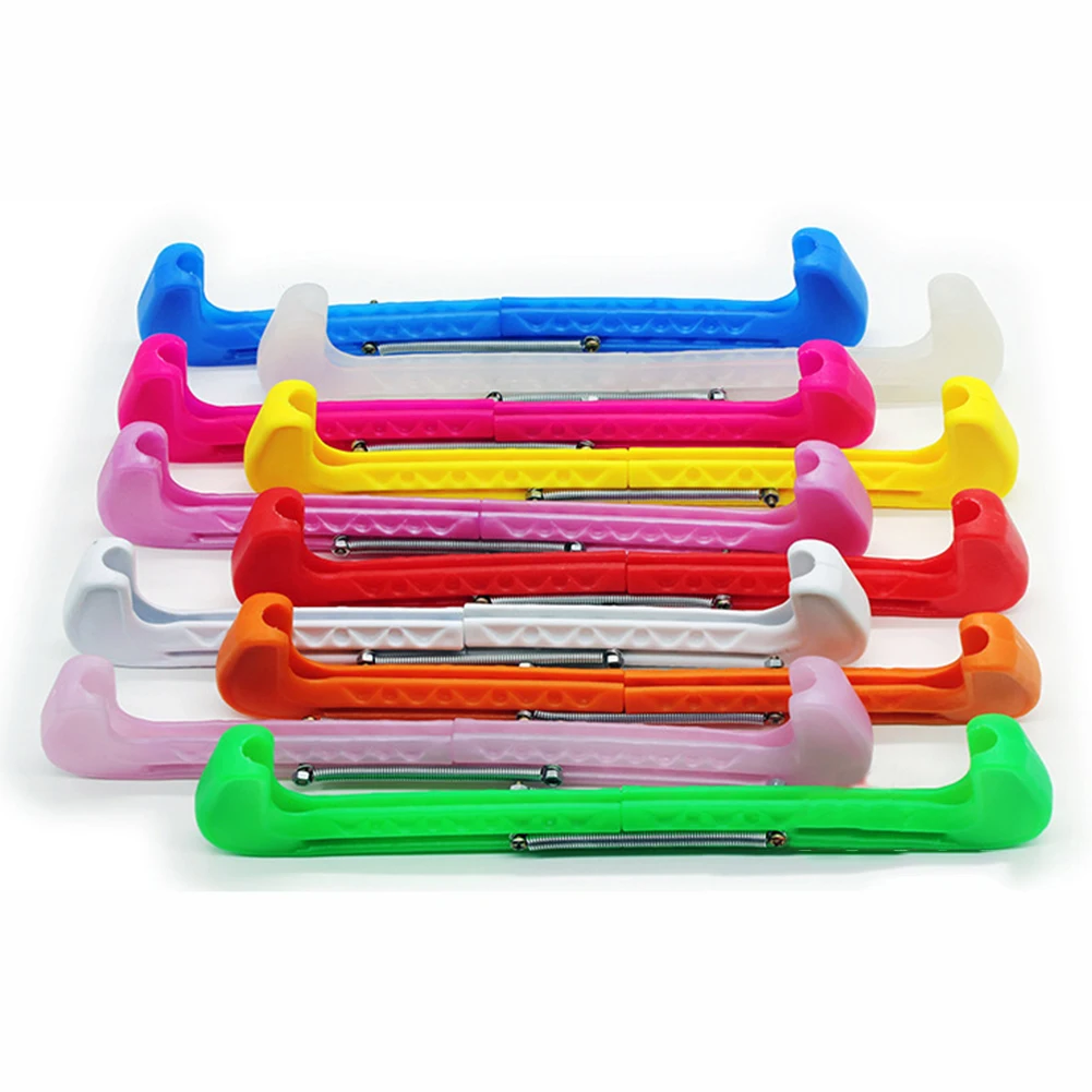 Description Picture 4 of item1 Pair  Sports Blade Cover Plastic Ice Skate Blade Covers For Speed Skating Shoe Ice Skate Guards Hockey Skates Adjustable