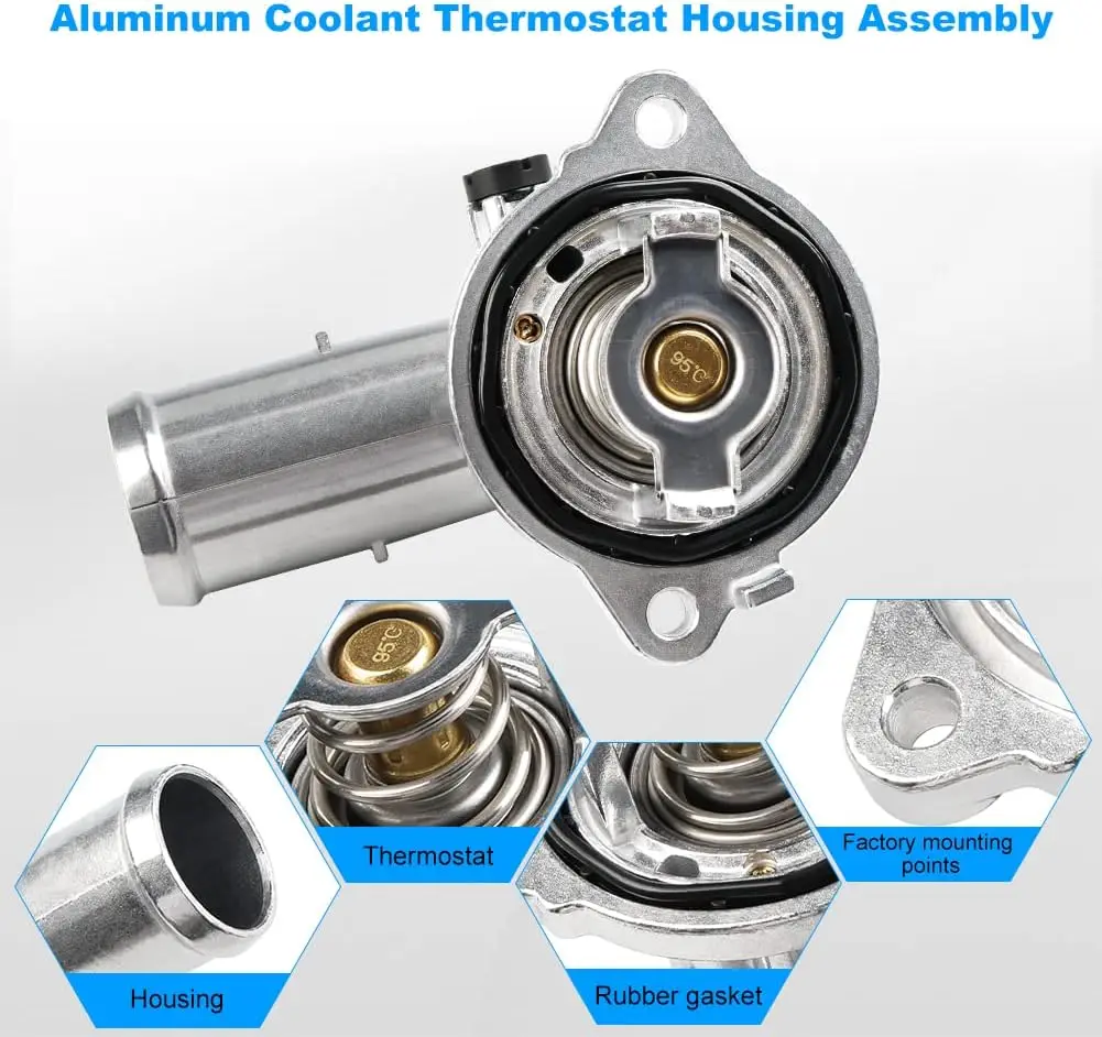 5184651AG Coolant Aluminum Thermostat Housing For Jeep Wrangler JK Grand Cherokee 2011- Dodge Durango 2011-2015 Coolant