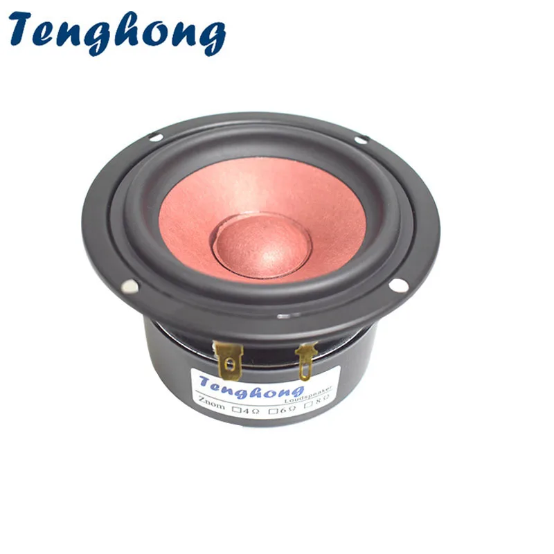 

Tenghong 1pcs 3 Inch Audio Speaker 4Ohm 8Ohm 20W Full Range Hifi DIY Drum Paper Midrange Woofer Loudspeaker For Home Theater DIY