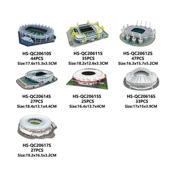 Creative DIY 3D Paper Puzzle Football Field Stadium Assembled Model Educational Toys Jigsaw Puzzle For Kids Fans Gifts 6