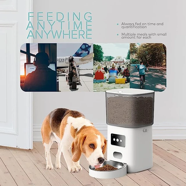 Automatic pet feeder app control timing l electronic pet bowls dog food dispenser button feed cats