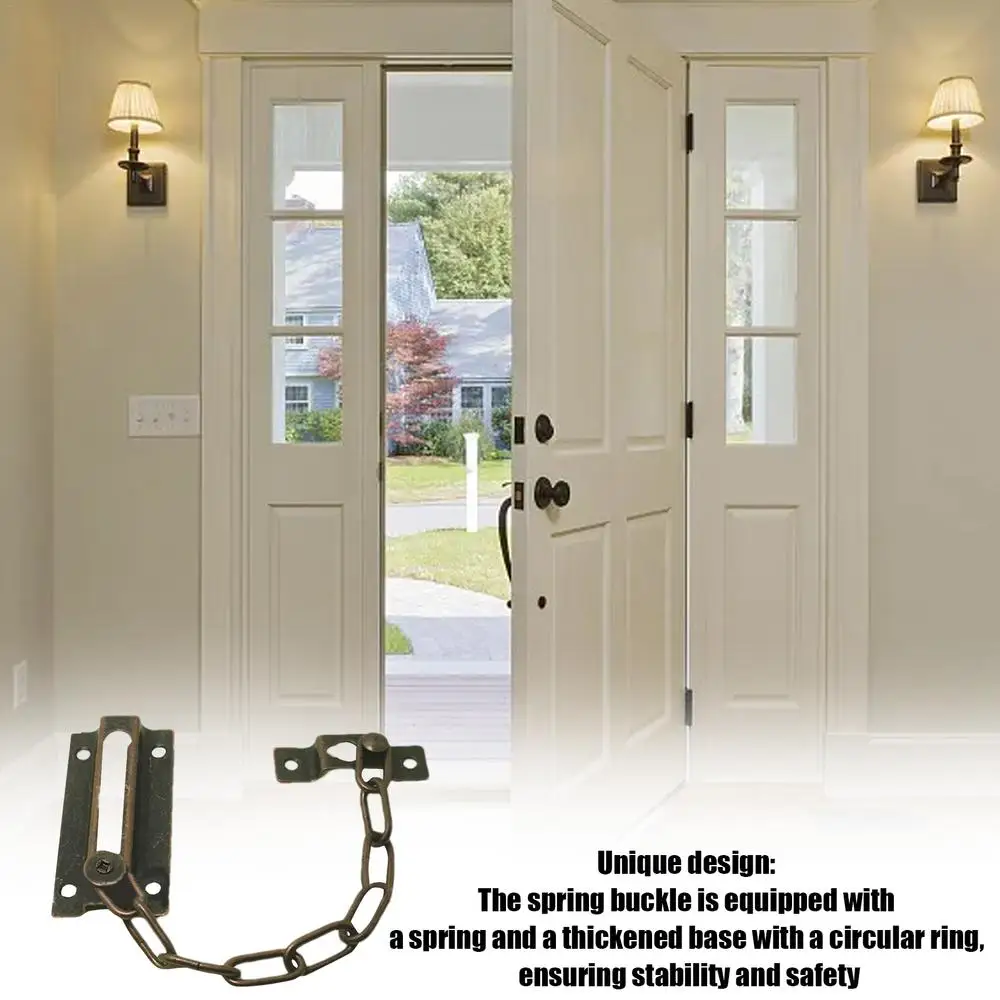 Description Picture 3 of itemSecurity Door Chain Guard Rust-Resistant Metal Chain Locks Door Lock Security Chain Anti-Theft Latch Chain Lock Thickened Door