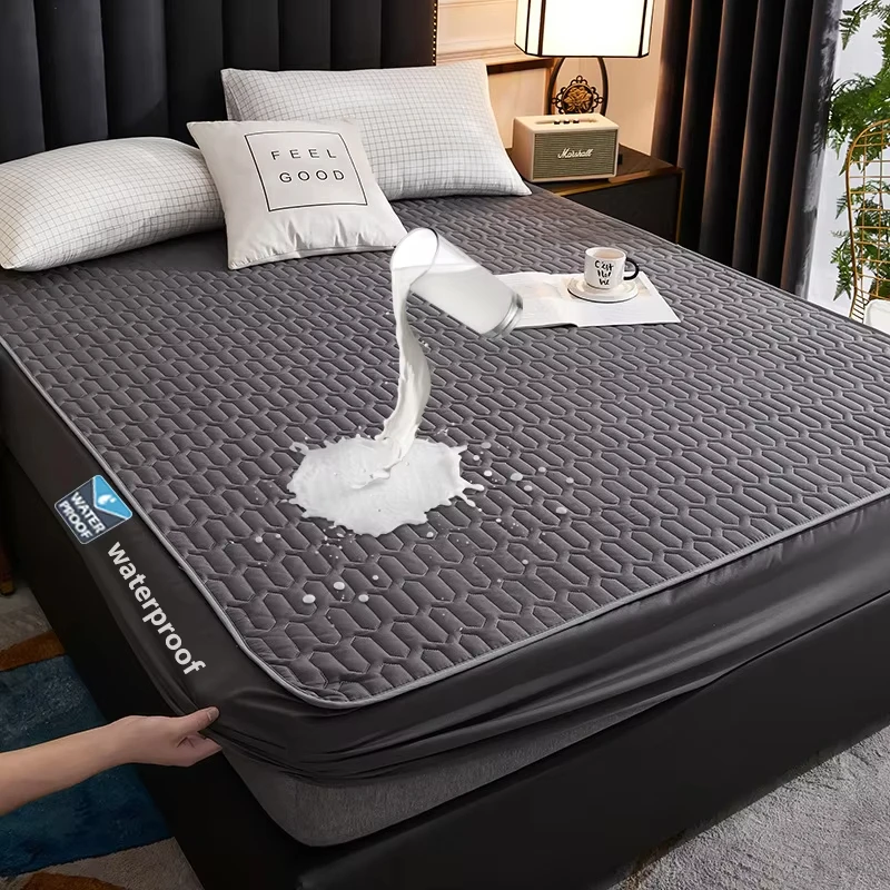 Premium Waterproof & Breathable Mattress Protector - Soft, Comfortable, and Machine Washable with Stylish Print