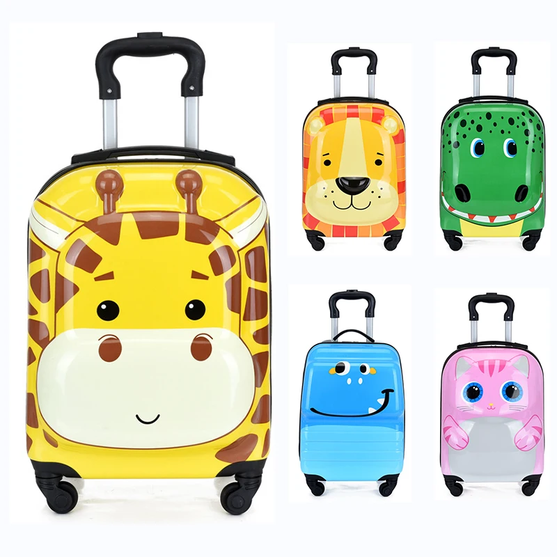 Kids Luggage with Wheels for Girls - 18” Giraffe Kids Suitcase