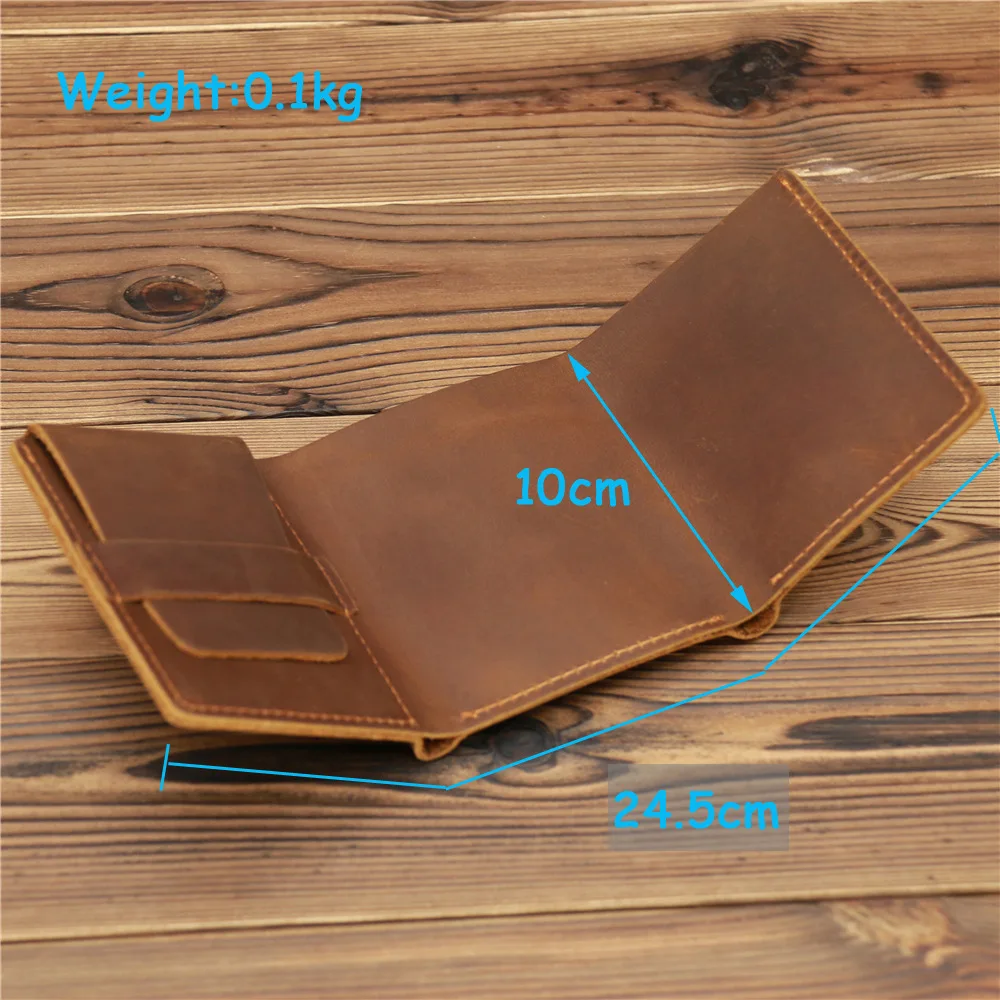 TRIFOLD MENS WALLET Men's Leather Trifold Wallet Handmade 