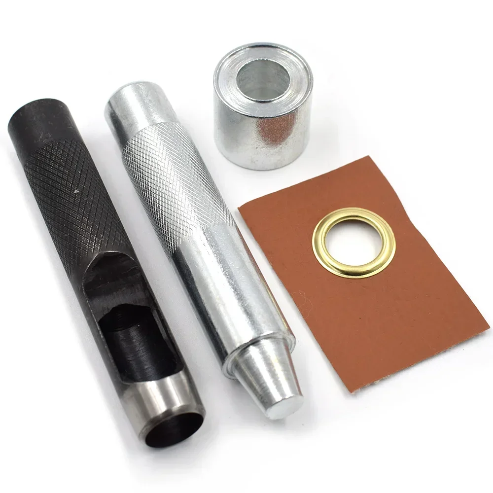 14mm Gold Color Metal Eyelets Grommets Installer & Puncher & Board Gift Press Eyelet Tool Kit Hollow Riveter 100 sets