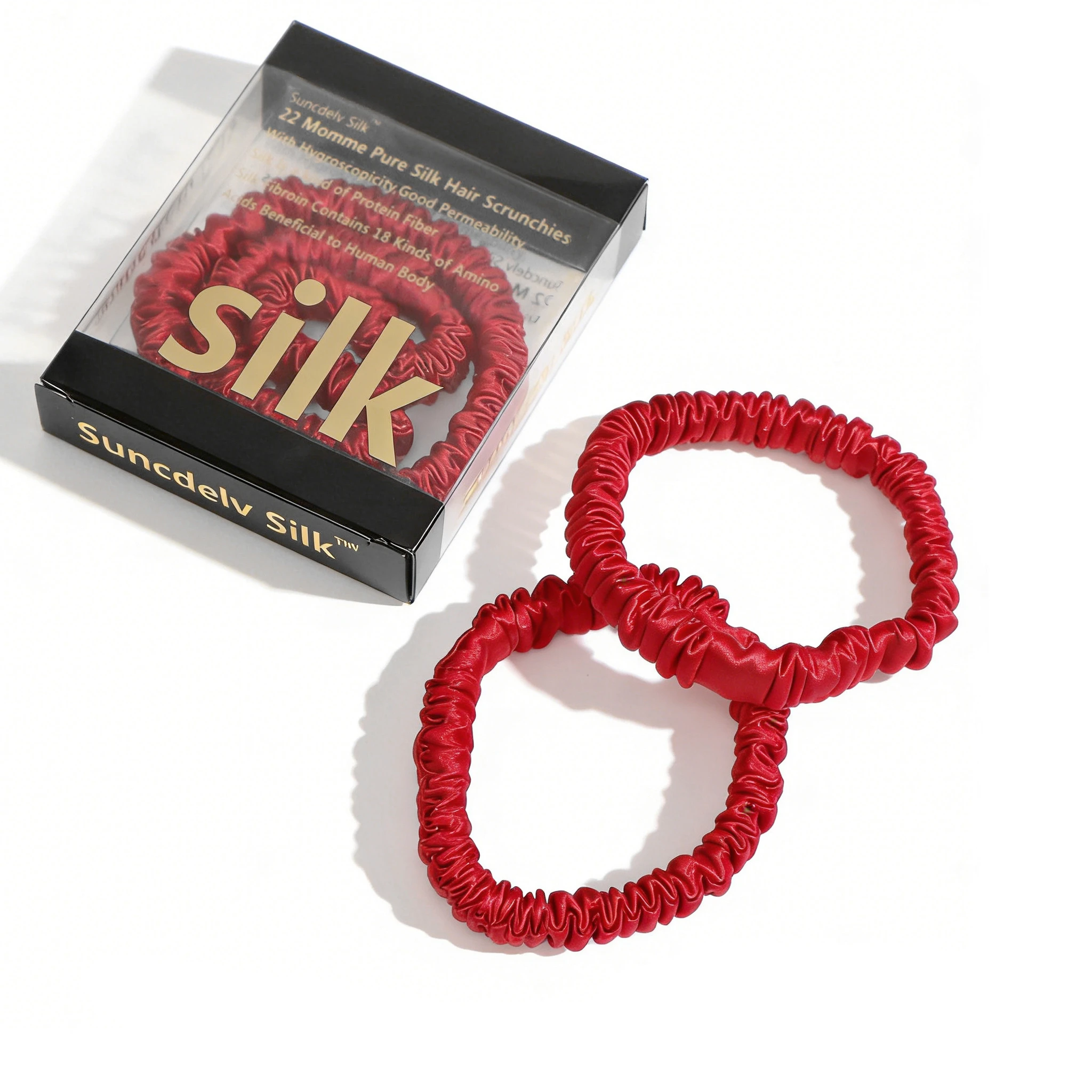 Luxurious Mulberry Silk Skinny Scrunchies Set – Anti-Crease, Gentle & Durable Hair Accessory