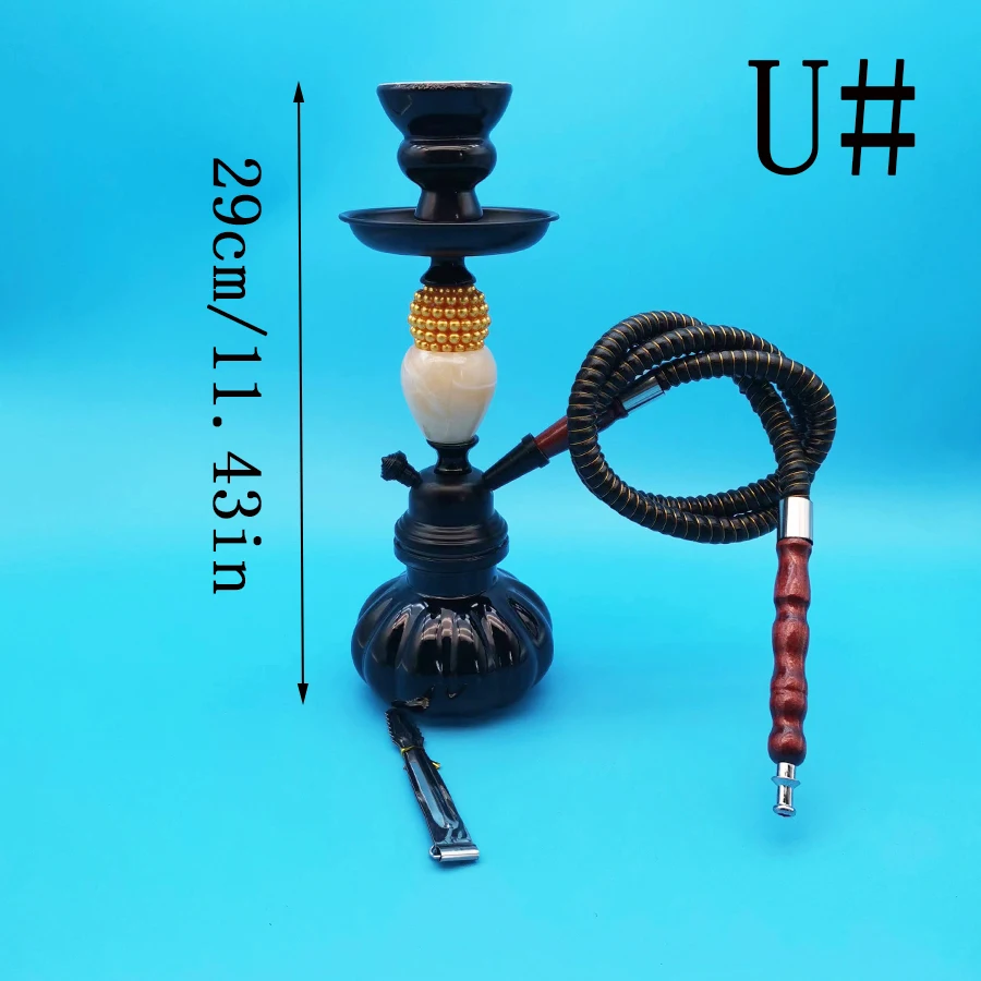 The new Arabic small glass bottle Hookah shis set portable single pipe hookah Shis