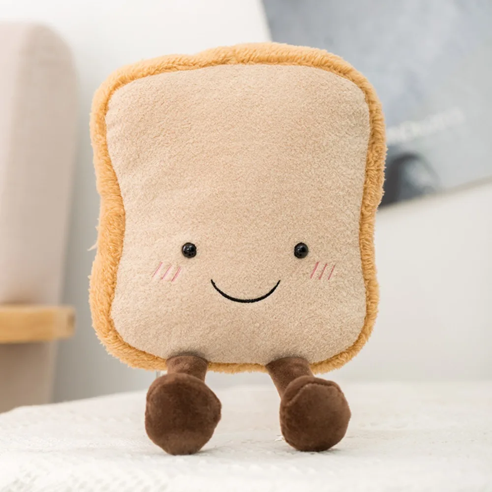 Croissant Plush Bread Pendant Creative Toast with Bell Squeaky Dog Toy Bite-resistant Interactive Plush Chew Toy Girl 3