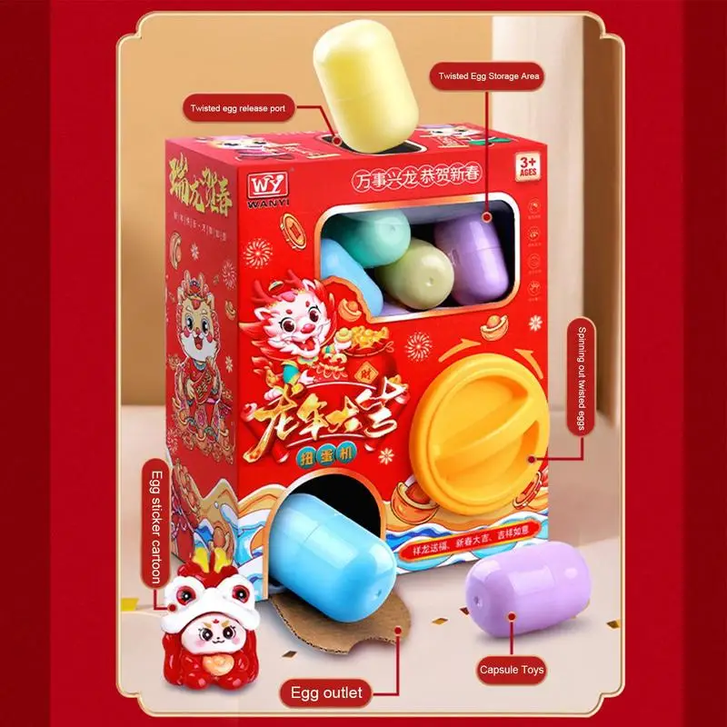 Vending Machine Toys Chinese New Year Children Mini Claw Machine Toys Lucky Egg Twisting Machine Toy Gift for Boys Girls 3