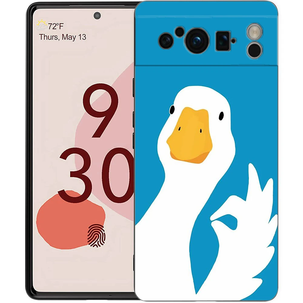 Adorable Goose and Duck-Themed Shockproof Silicone Phone Case Cover