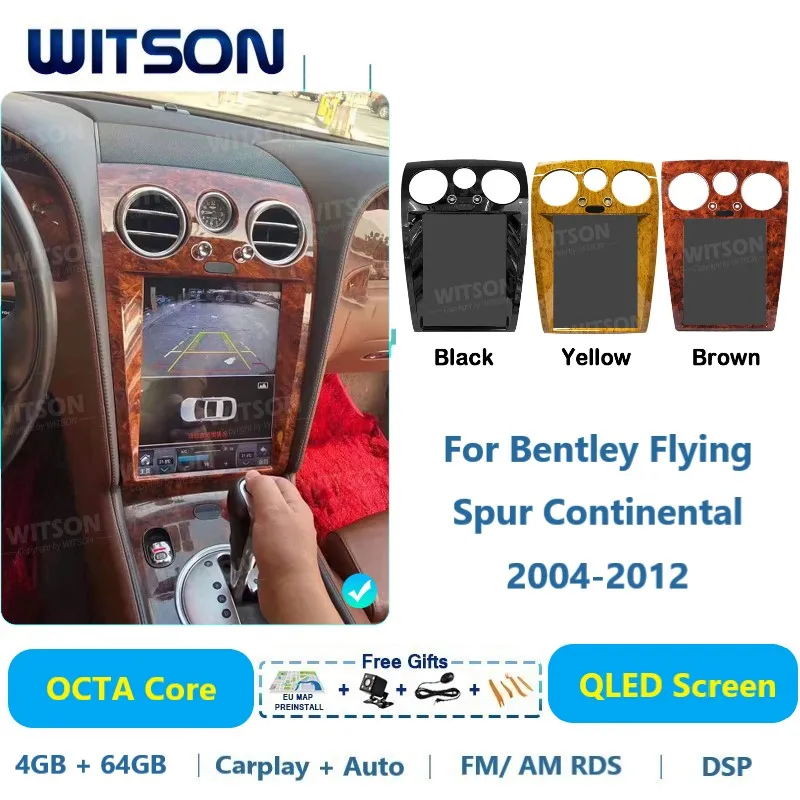 Witson Android 13 Tesla Auto Stereo Per Bentley Flying Spur Continental 2004-2012 Qled Screen Car Multimedia Carplay Navi
