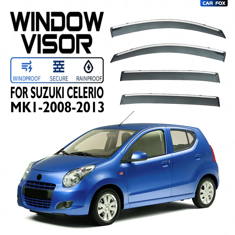 

Пластиковый козырек для окна Suzuki Celerio 2008-2013, оттенки на вентиляционное отверстие, защита от солнца, дождя, 4 шт./SE для Suzuki Celerio 2008-2013