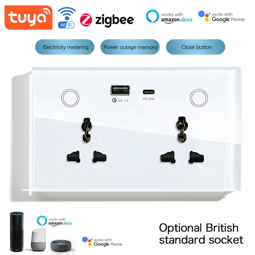 

1/2PCS App Control Wireless Charge Universal Plug Outlet Wifi 16a Power Innovative Effortless Home Automation Home Automation