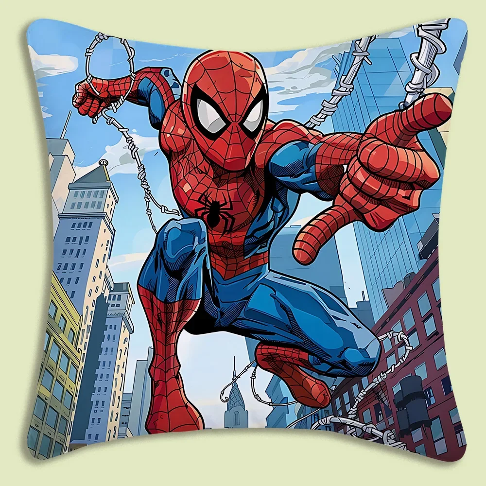 Spider-Man Mascot Pillow Covers Sofa Decorative Home Double-sided Printing Short Plush Cute Cushion Cover