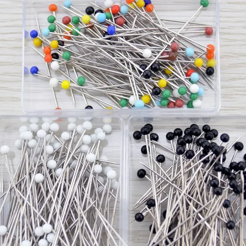 

100pcs/lot Colorful Pearl light locating pins DIY patchwork sewing pins positioning needle garment accessory Sewing Tools