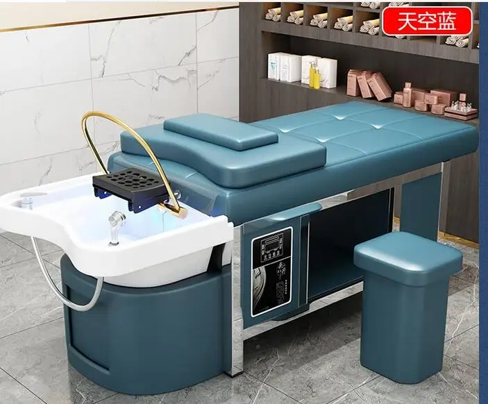 Ceramic basin head treatment shampoo bed Thai massage water circulating fumigation thermostatic stainless steel shampoo shop