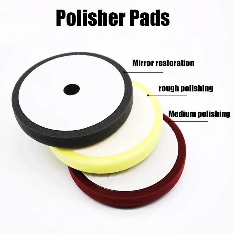 Car Wash Sponge Polishing Pad 6 Inch Cars Waxing Buffing Polisher Pad Sponge Flat Sanding Pad Cleaning Detailing Accessories
