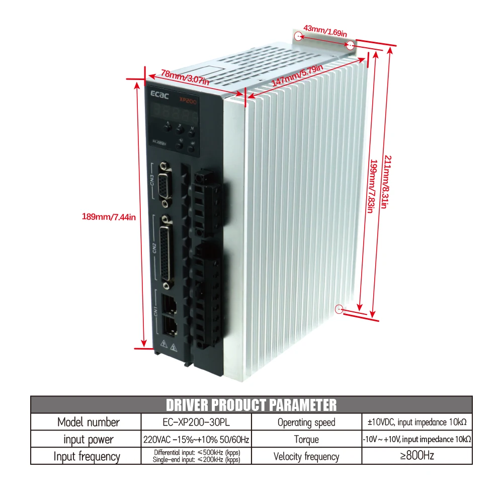 CNC 라우터용 서보 모터 130 플랜지, 단상 또는 3 상 드라이브, RS485 3M 케이블, 1kw, 2500PPR, 4N.m, AC220V, 2800RPM