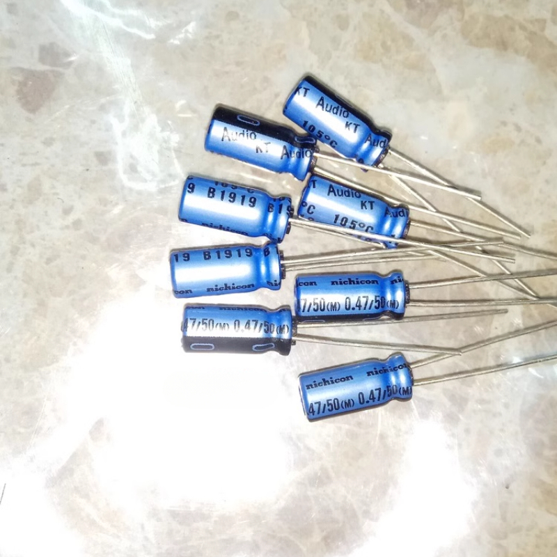 10Pcs/100Pcs Original Nichicon AUDIO KT Series 5X11mm 50V0.47UF Audiophile Electrolytic Capacitors 105 degrees