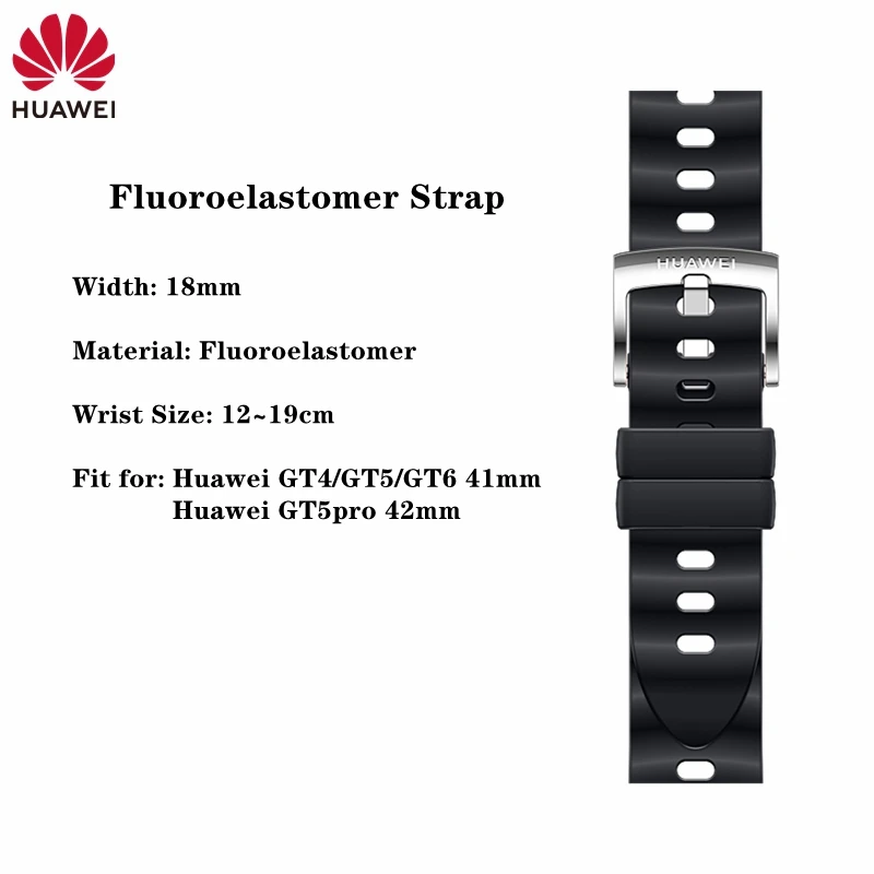 Premium Brown Leather Fluoroelastomer Watch Strap