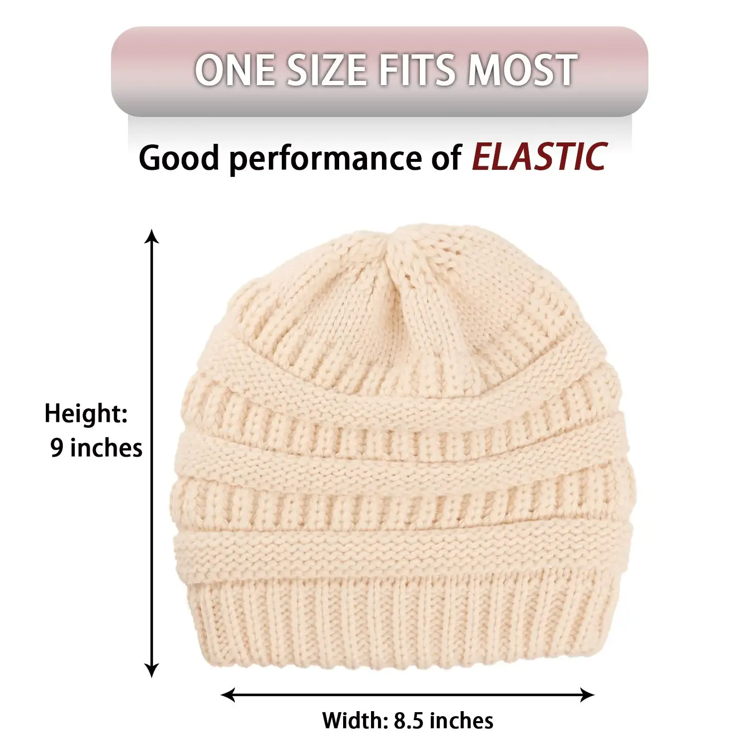 New Satin Lined Winter Beanie Caps Striped Knit Hats Solid Color Silk Lining Thick Chunky Cap Soft Slouchy Warm Hat Ski Cap 6