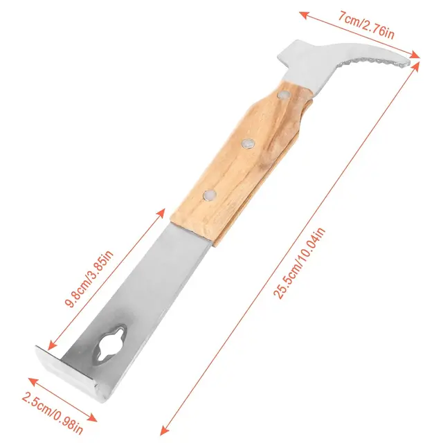 أدوات خلية النحل لتربية النحل من النوع J بمقبض خشبي منتج سكين العسل مكشطة خلية النحل لمعدات مستلزمات تربية النحل