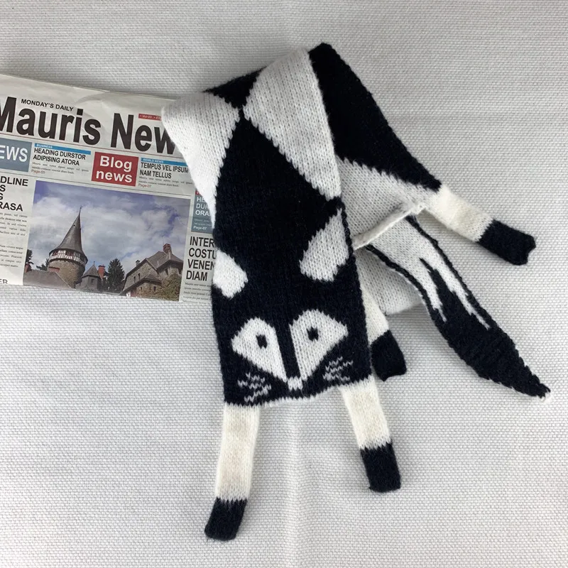 Baby Scarf Boys Girls Knitted Neck Warmer Korean Cartoon Fox Rabbit Shape Children Autumn Winter