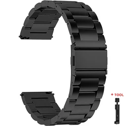 Elegant Stainless Steel Watch Band - 18mm, 20mm, 22mm Adjustable Widths - 22mm (Black - Tool)