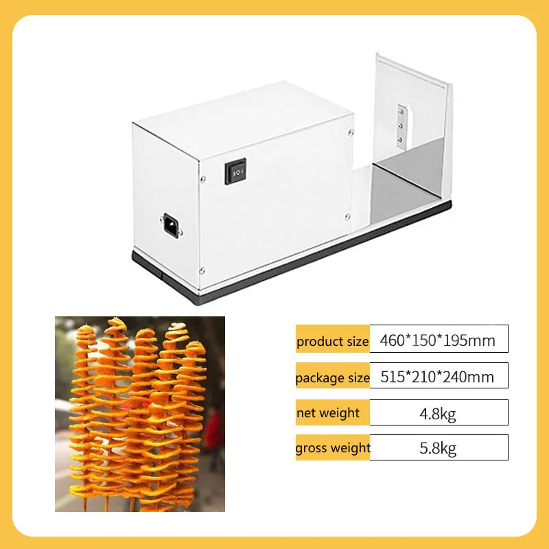 110v/220v Electric Potato Tower Machine Fruit Vegetable Cutter Potato Slicer Whirlwind Machine Fry Towers Cutter