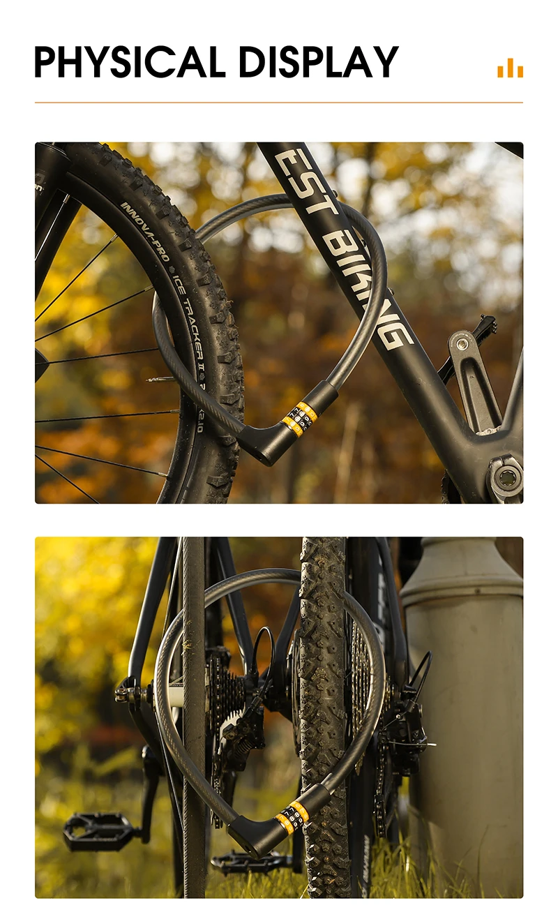 WEST RADFAHREN Passwort Schlüssel Sicherheit Bike Lock Fahrrad 4-5 Digital Code Schlösser Stahl Kabel Motorrad MTB Elektrische Roller zubehör – Detail 15